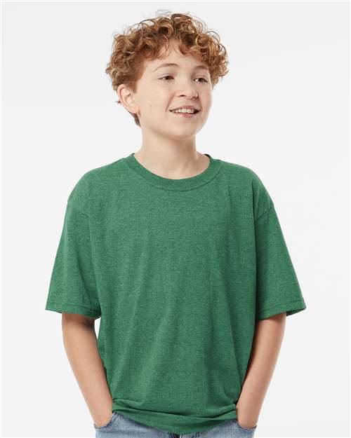 Youth Gold Soft Touch T-Shirt - Heather Kelly Green