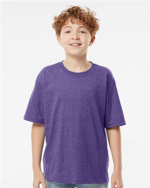 Youth Gold Soft Touch T-Shirt - Heather Purple