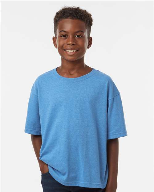 Youth Gold Soft Touch T-Shirt - Heather Turquoise