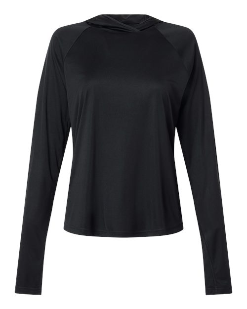 Women's PFG Tidal Tee™ Hooded Long Sleeve - Black/ Cool Grey