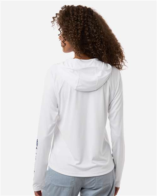 Women's PFG Tidal Tee™ Hooded Long Sleeve - White/ Nightshade