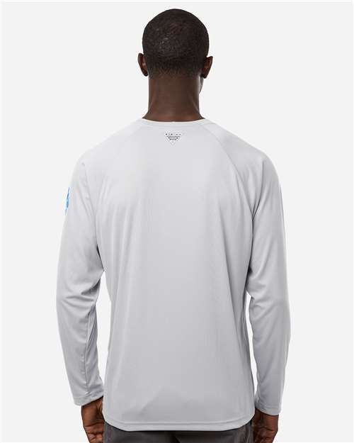 Men's PFG Terminal Tackle™ Long Sleeve T-Shirt - Cool Grey/ Vivid Blue