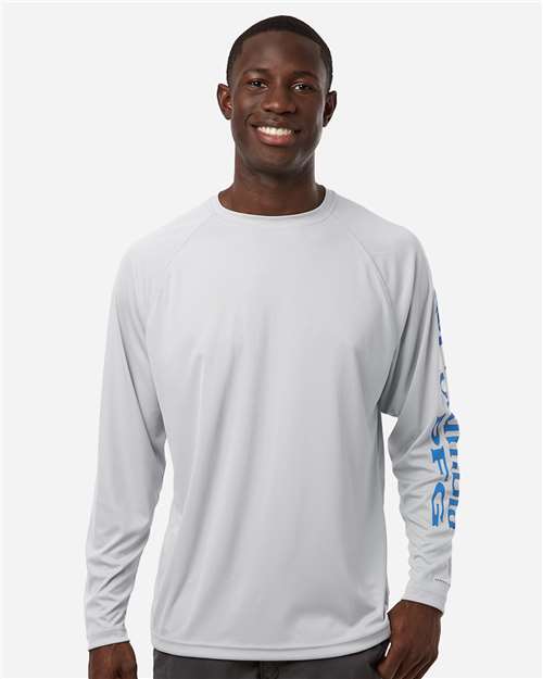 Men's PFG Terminal Tackle™ Long Sleeve T-Shirt - Cool Grey/ Vivid Blue