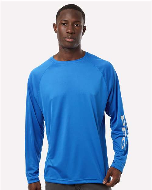 Men's PFG Terminal Tackle™ Long Sleeve T-Shirt - Vivid Blue/ Cool Grey