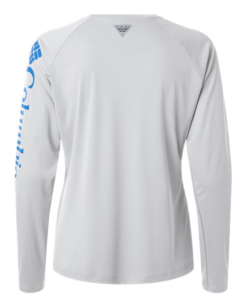 Women's PFG Tidal Tee™ II Long Sleeve - Cool Grey/ Vivid Blue