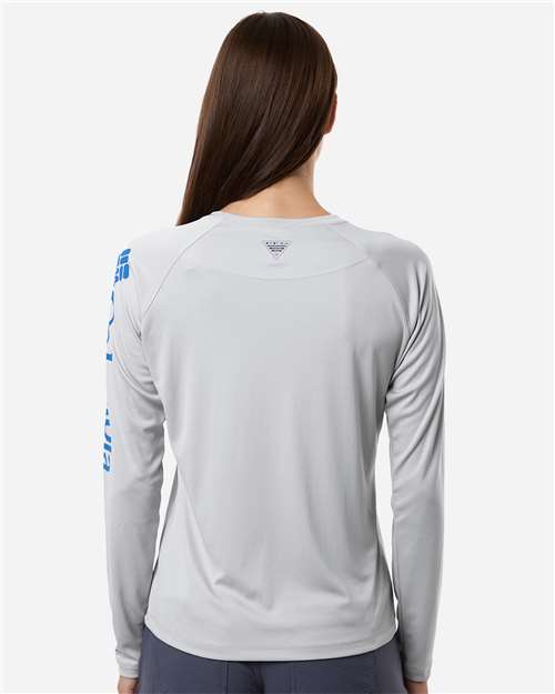 Women's PFG Tidal Tee™ II Long Sleeve - Cool Grey/ Vivid Blue
