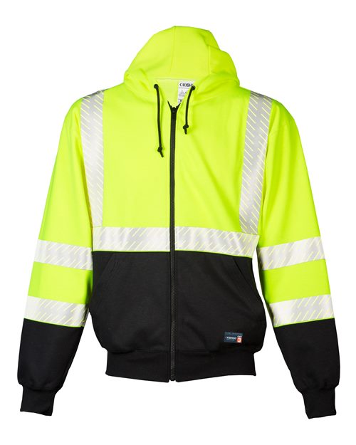Unisex FR Full-Zip Hooded Sweatshirt - Lime