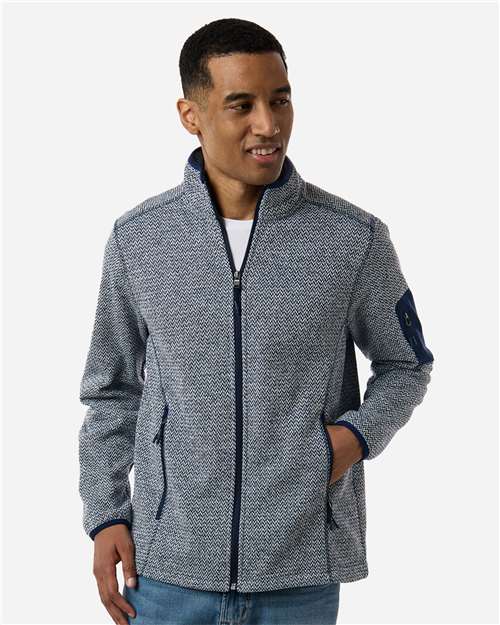 Men's Jasper Full-Zip Fleece Jacket - Classic Navy/ White