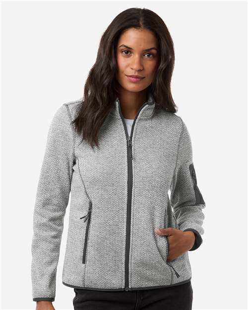 Women's Jasper Full-Zip Fleece Jacket - Grey/ White