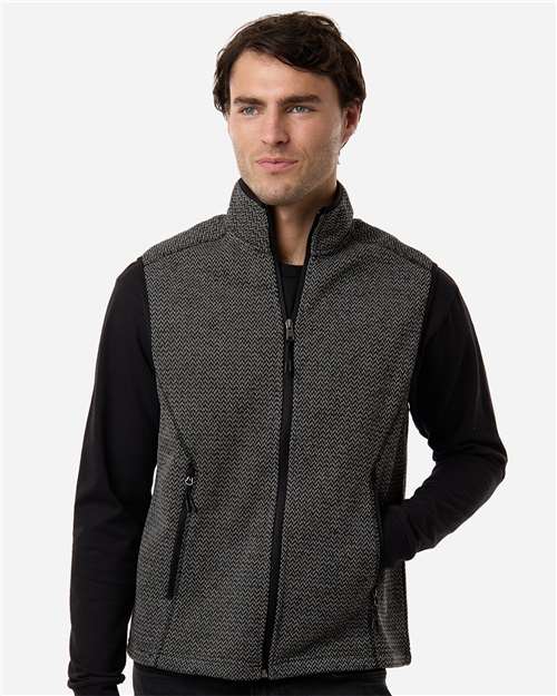 Men's Jasper Jacquard Fleece Vest - Black/ Grey
