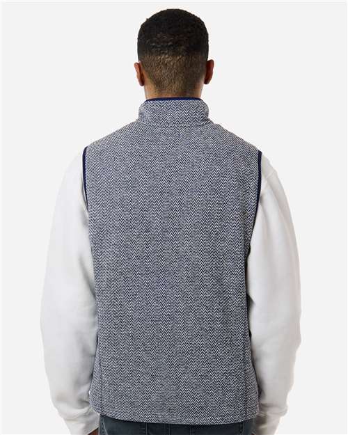 Men's Jasper Jacquard Fleece Vest - Classic Navy/ White