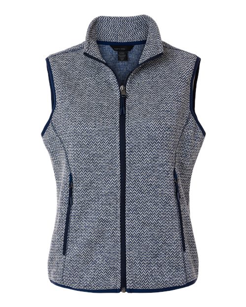 Women's Jasper Jacquard Fleece Vest - Classic Navy/ White