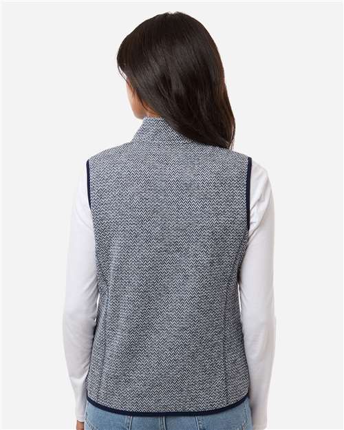 Women's Jasper Jacquard Fleece Vest - Classic Navy/ White