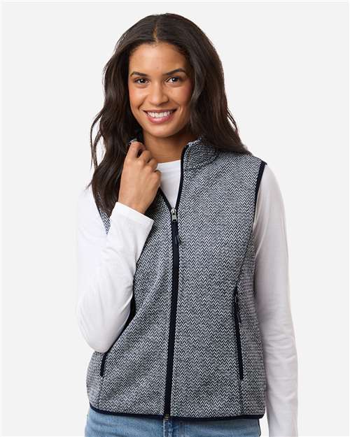 Women's Jasper Jacquard Fleece Vest - Classic Navy/ White