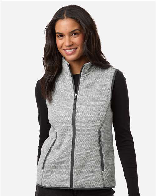 Women's Jasper Jacquard Fleece Vest - Grey/ White