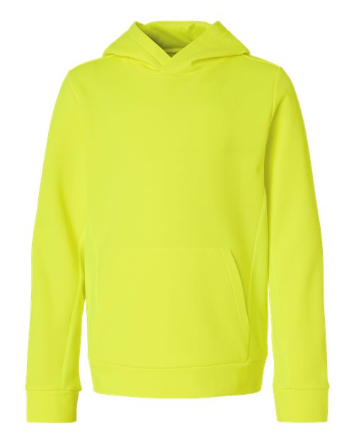 Youth Squad Hooded Tech Fleece Pullover - Safety Yellow