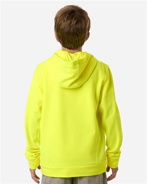 Youth Squad Hooded Tech Fleece Pullover - Safety Yellow