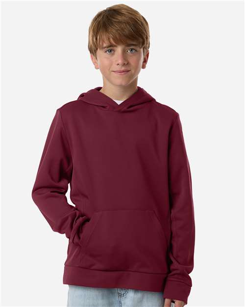 Youth Squad Hooded Tech Fleece Pullover - Sport Maroon