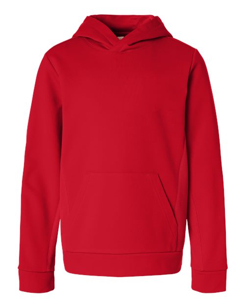 Youth Squad Hooded Tech Fleece Pullover - Sport Red