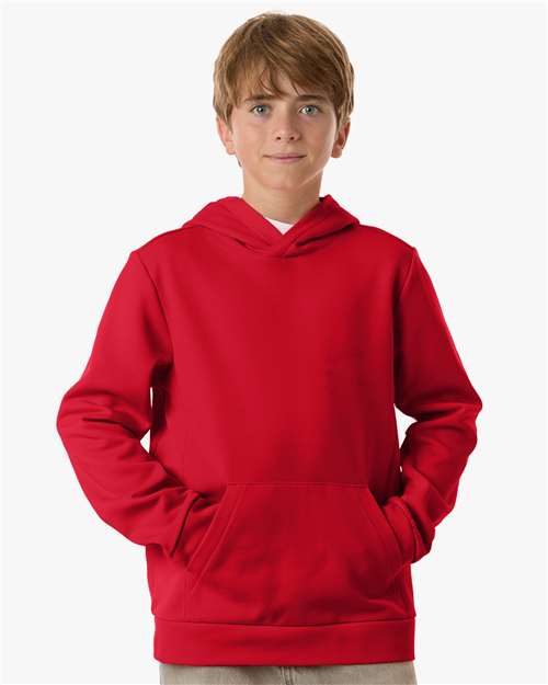 Youth Squad Hooded Tech Fleece Pullover - Sport Red