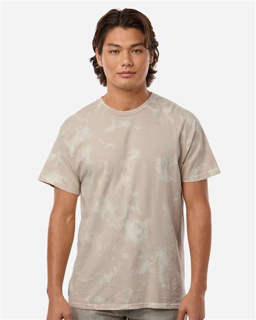 Unisex Bleach Out Dyed T-Shirt - Beige
