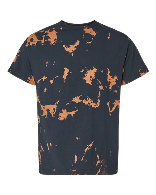 Unisex Bleach Out Dyed T-Shirt - Black