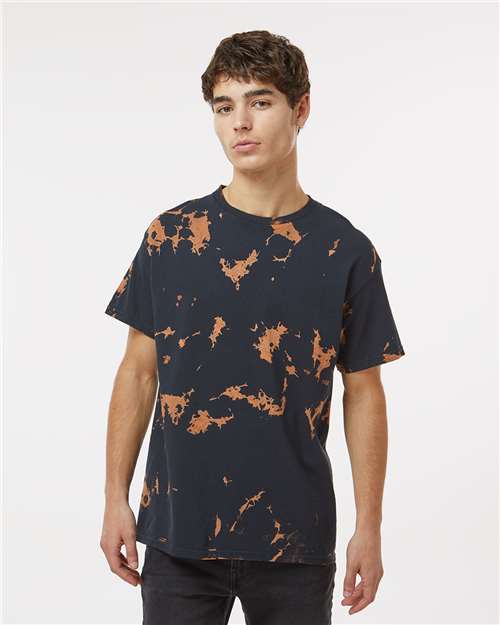 Unisex Bleach Out Dyed T-Shirt - Black