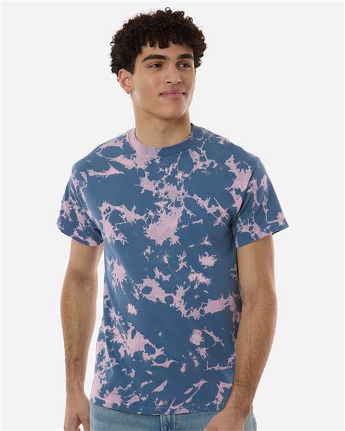 Unisex Bleach Out Dyed T-Shirt - Blue
