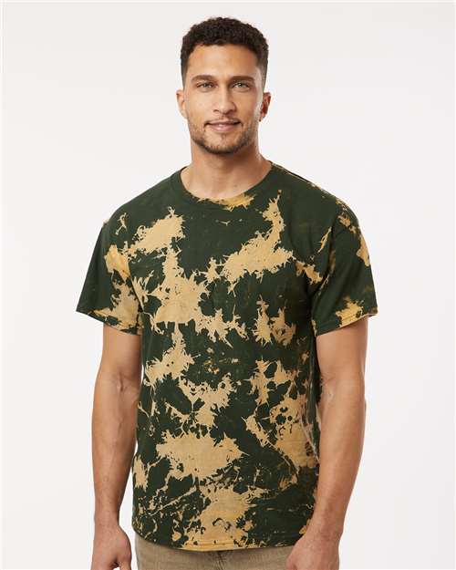 Unisex Bleach Out Dyed T-Shirt - Green