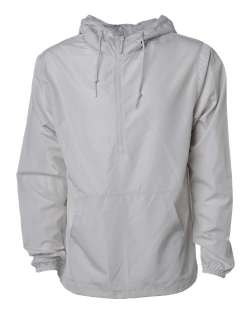 Unisex Lightweight Quarter-Zip Windbreaker Pullover Jacket - Smoke