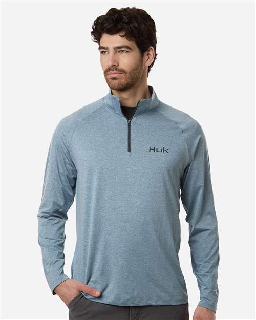 Men's Airweight Heather Quarter-Zip Pullover - Silverblue Heather