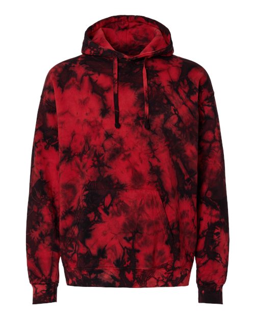 Unisex Crystal Wash Hooded Sweatshirt - Crystal Red/ Black