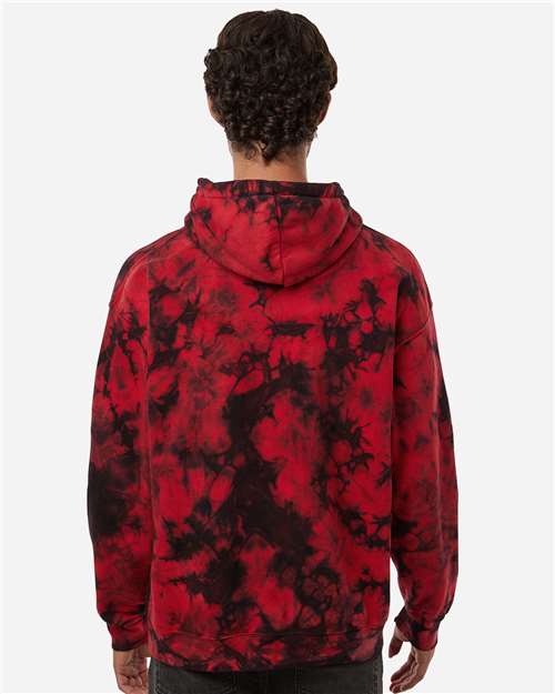 Unisex Crystal Wash Hooded Sweatshirt - Crystal Red/ Black