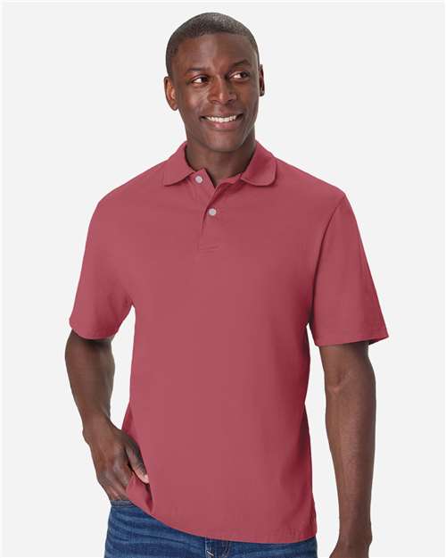 Men's Garment-Dyed Jersey Polo - Crimson Fall
