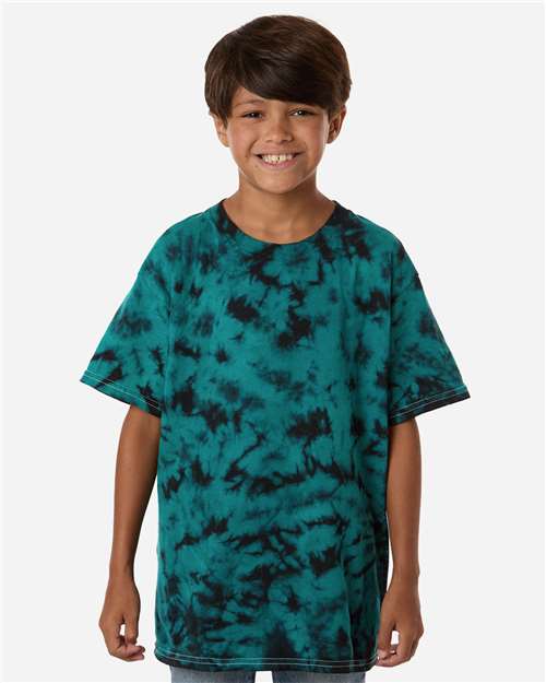 Youth Crystal Wash T-Shirt - Crystal Teal/ Black