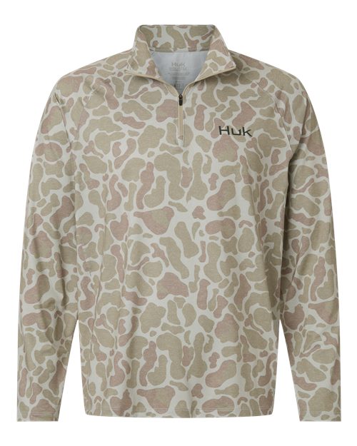 Men's Airweight KC Printed Quarter-Zip Pullover - Sand