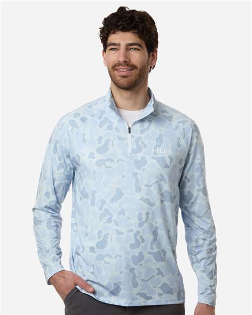 Men's Airweight KC Printed Quarter-Zip Pullover - Sky