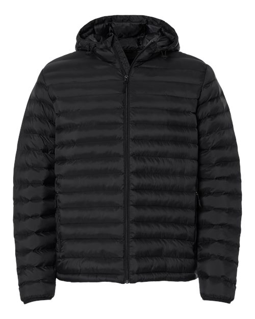 Men's Lightweight Poly-filled Hooded Puffer Jacket - Black