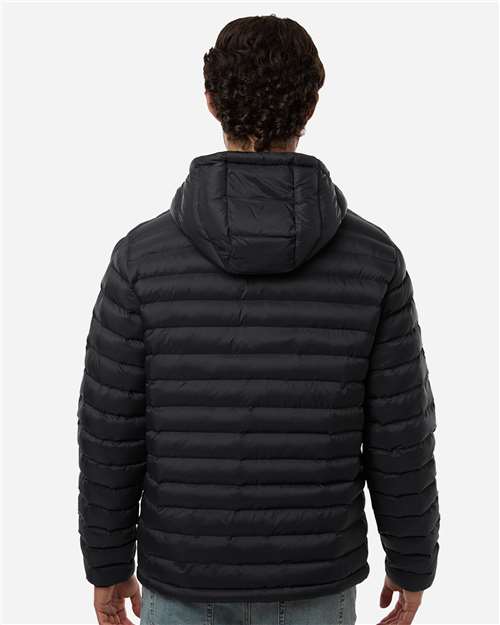 Men's Lightweight Poly-filled Hooded Puffer Jacket - Black