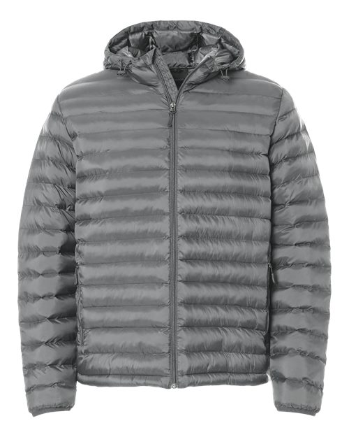 Men's Lightweight Poly-filled Hooded Puffer Jacket - Chelsea Grey