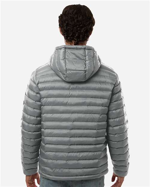 Men's Lightweight Poly-filled Hooded Puffer Jacket - Chelsea Grey