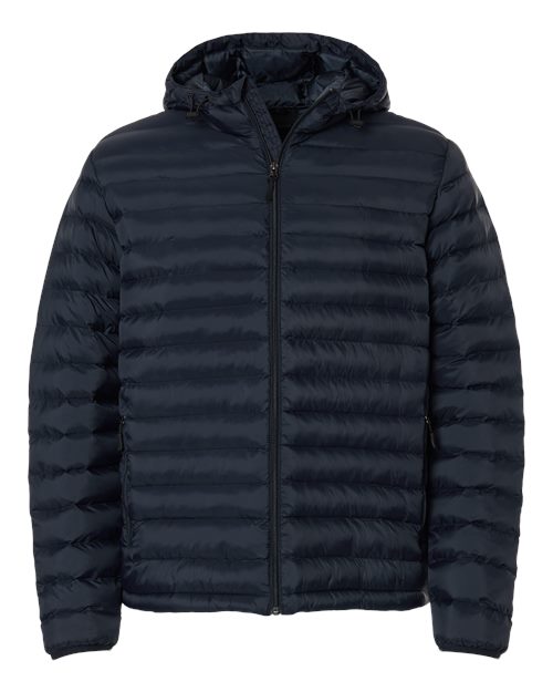 Men's Lightweight Poly-filled Hooded Puffer Jacket - Stormy Night