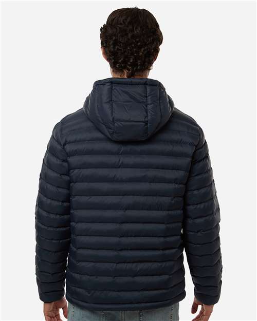 Men's Lightweight Poly-filled Hooded Puffer Jacket - Stormy Night