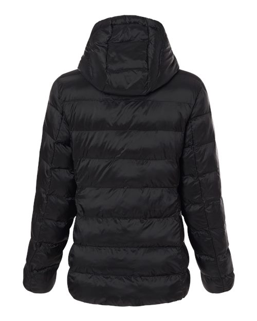 Women's Lightweight Poly-filled Hooded Puffer Jacket - Black
