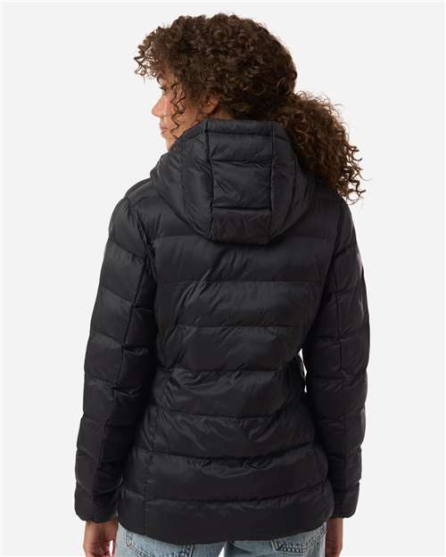 Women's Lightweight Poly-filled Hooded Puffer Jacket - Black