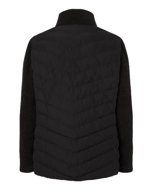Women's Mixed Media Chevron Jacket - Black