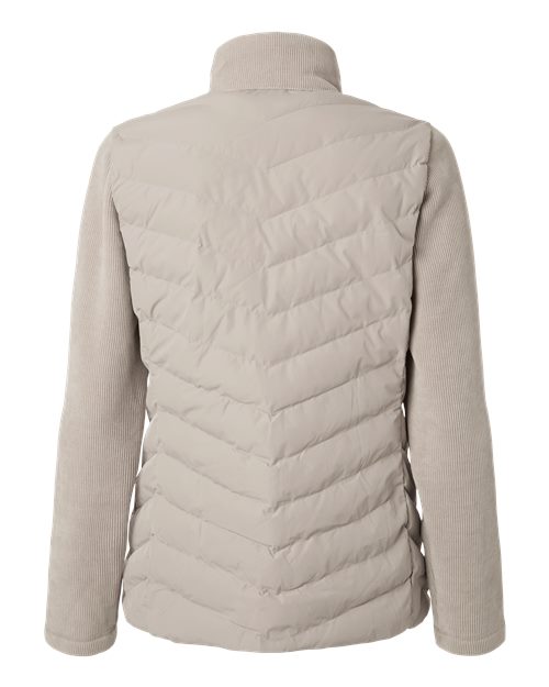 Women's Mixed Media Chevron Jacket - Taupe