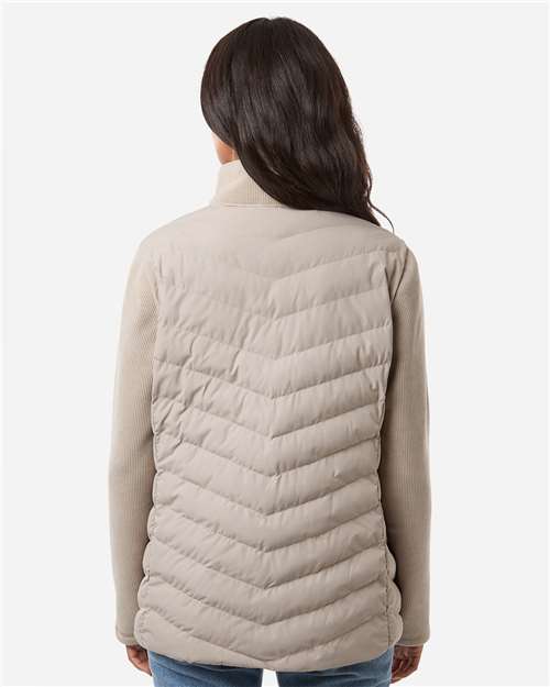 Women's Mixed Media Chevron Jacket - Taupe