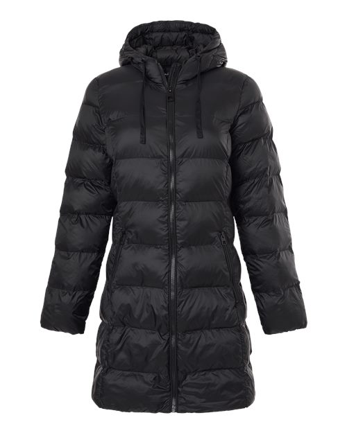 Women's Poly-filled 3/4 Length Coat - Black