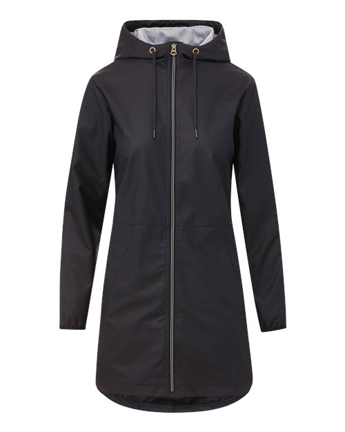 Women's Vintage Hooded Rain Jacket - Black